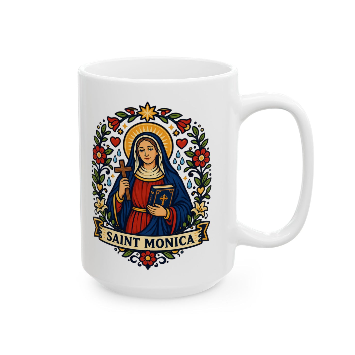Saint Monica Ceramic Mug — Patron of Mothers & Patient Prayer