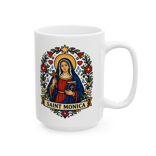 Saint Monica Ceramic Mug — Patron of Mothers & Patient Prayer