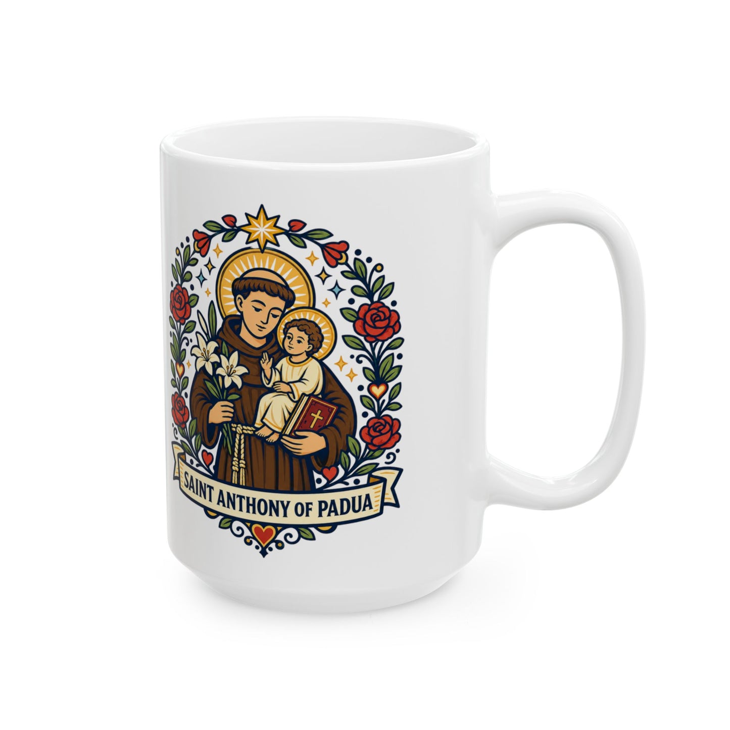 Saint Anthony Mug — "Guide Us to What Is Lost" Prayer Cup