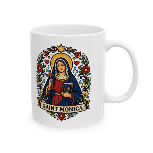 Saint Monica Ceramic Mug — Patron of Mothers & Patient Prayer