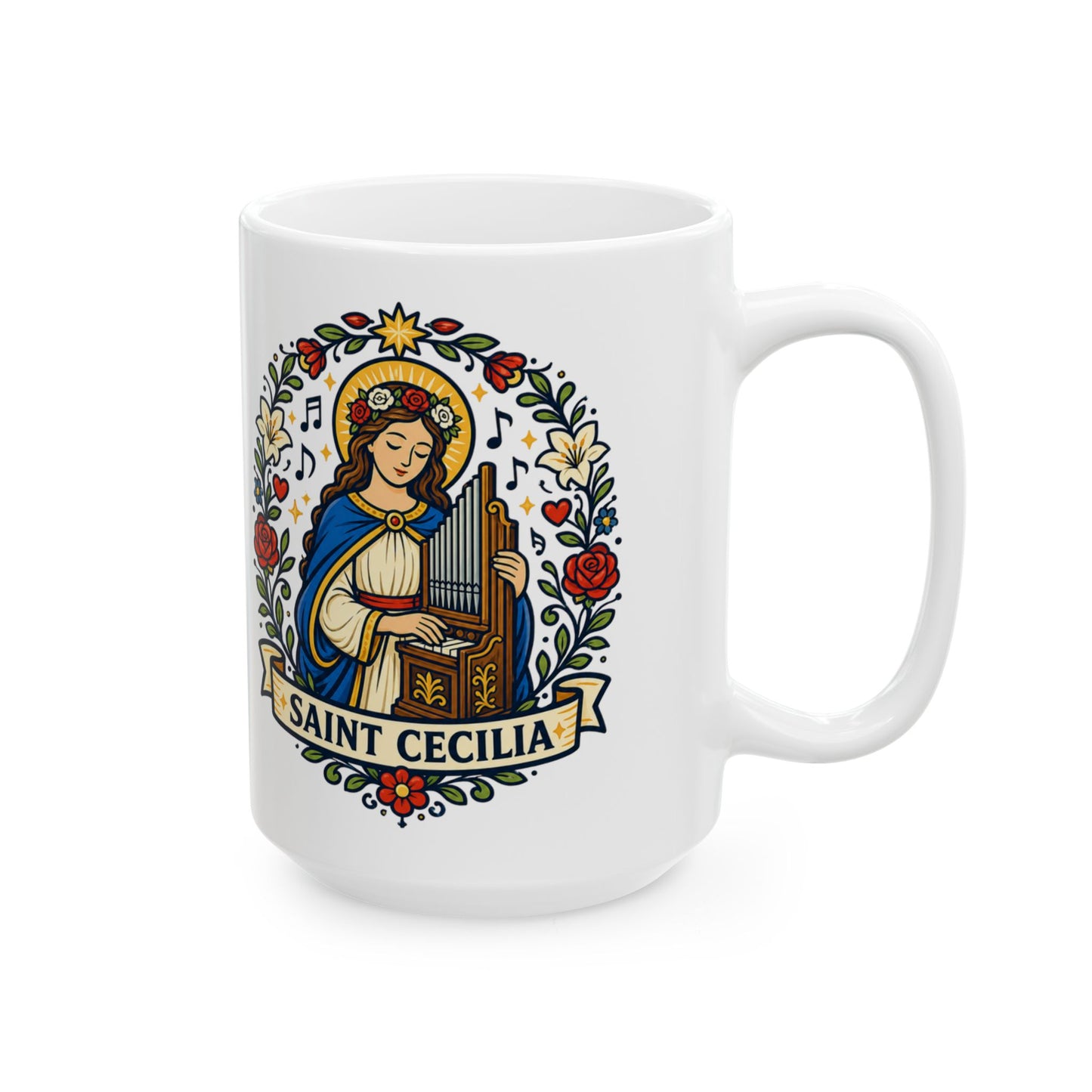 Saint Cecilia Ceramic Mug — Patron of Music & Choirs