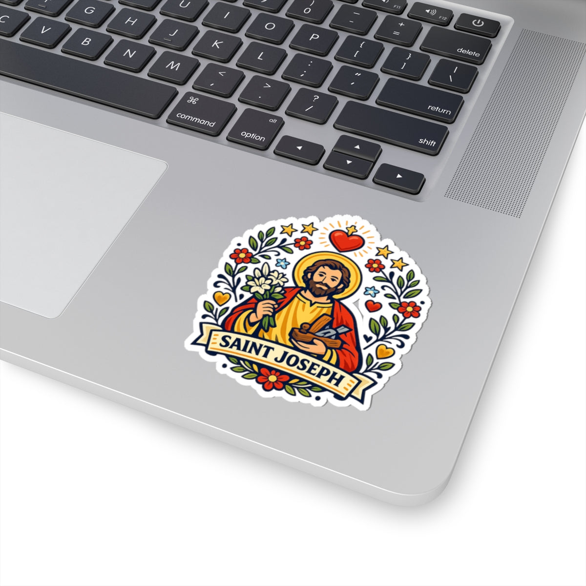 Saint Joseph Kiss-Cut Sticker — Catholic Folk Art Decal