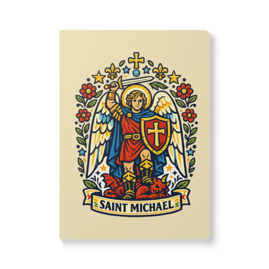 Saint Michael the Archangel Softcover Journal — Catholic Folk Art Prayer Notebook