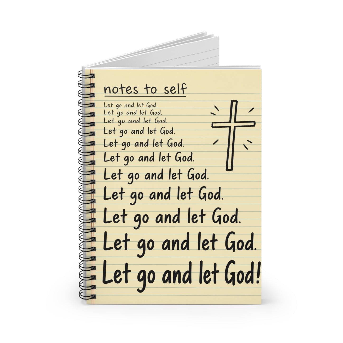 Christian 'Let Go and Let God' Spiral Notebook – Ruled Journal for Prayer, Reflection & Encouragement