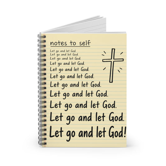 Christian 'Let Go and Let God' Spiral Notebook – Ruled Journal for Prayer, Reflection & Encouragement