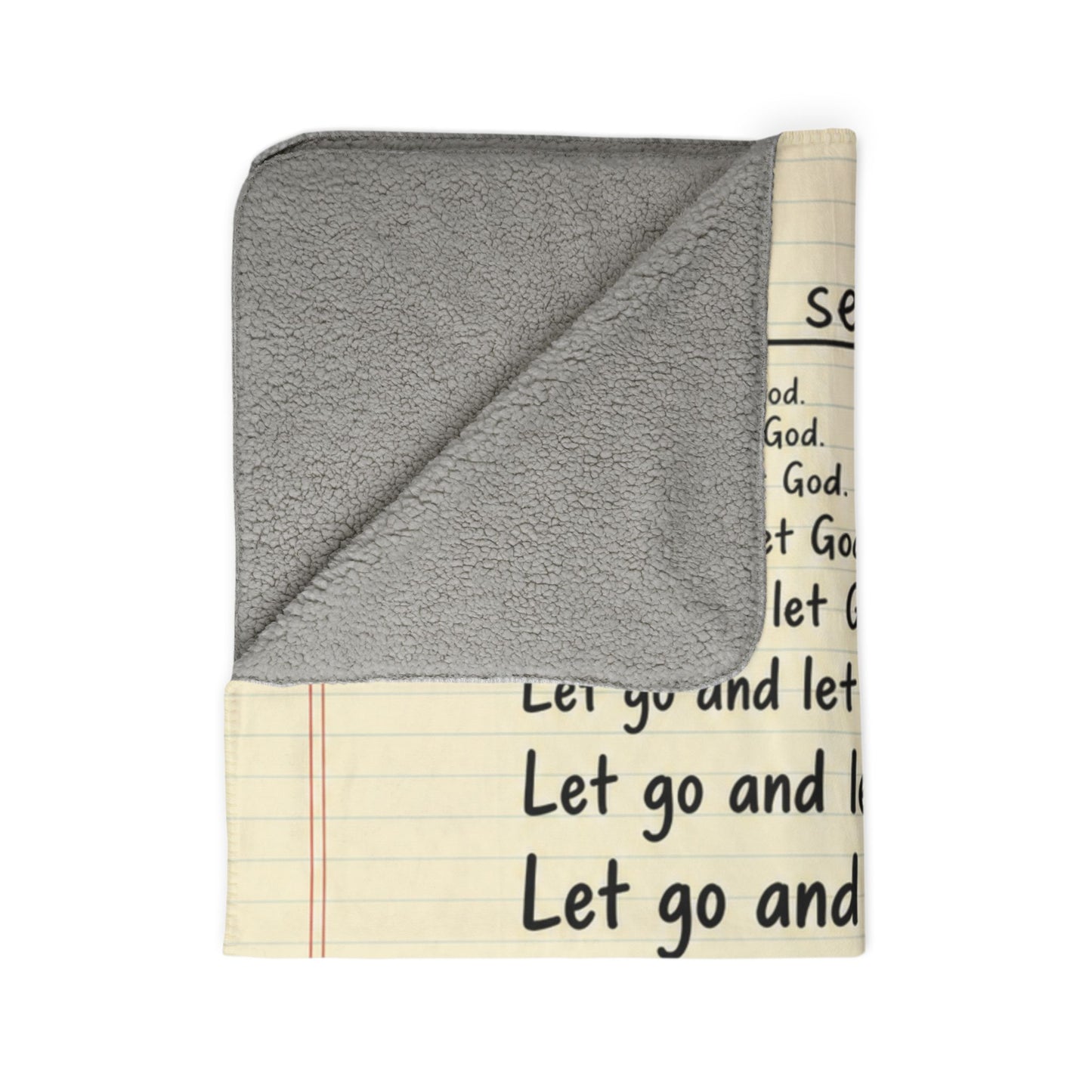 Fleece Sherpa Blanket — "Note to Self: Let Go and Let God" Inspirational Throw