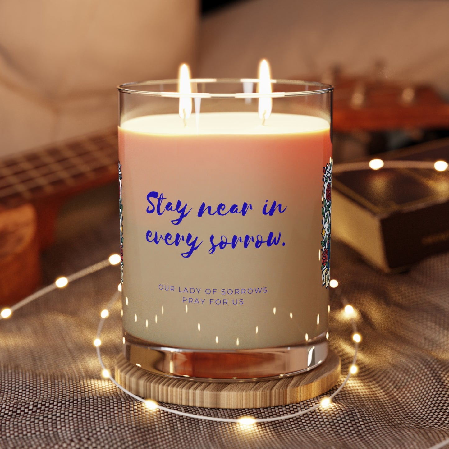 Our Lady of Sorrows Prayer Candle — Catholic Folk Art Scented Soy Candle