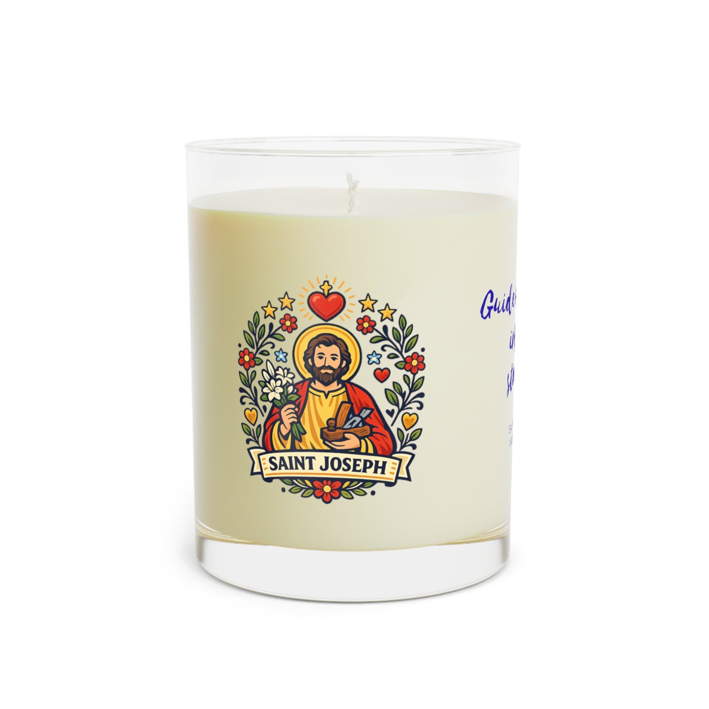 Saint Joseph Prayer Candle — Catholic Folk Art Scented Soy Candle