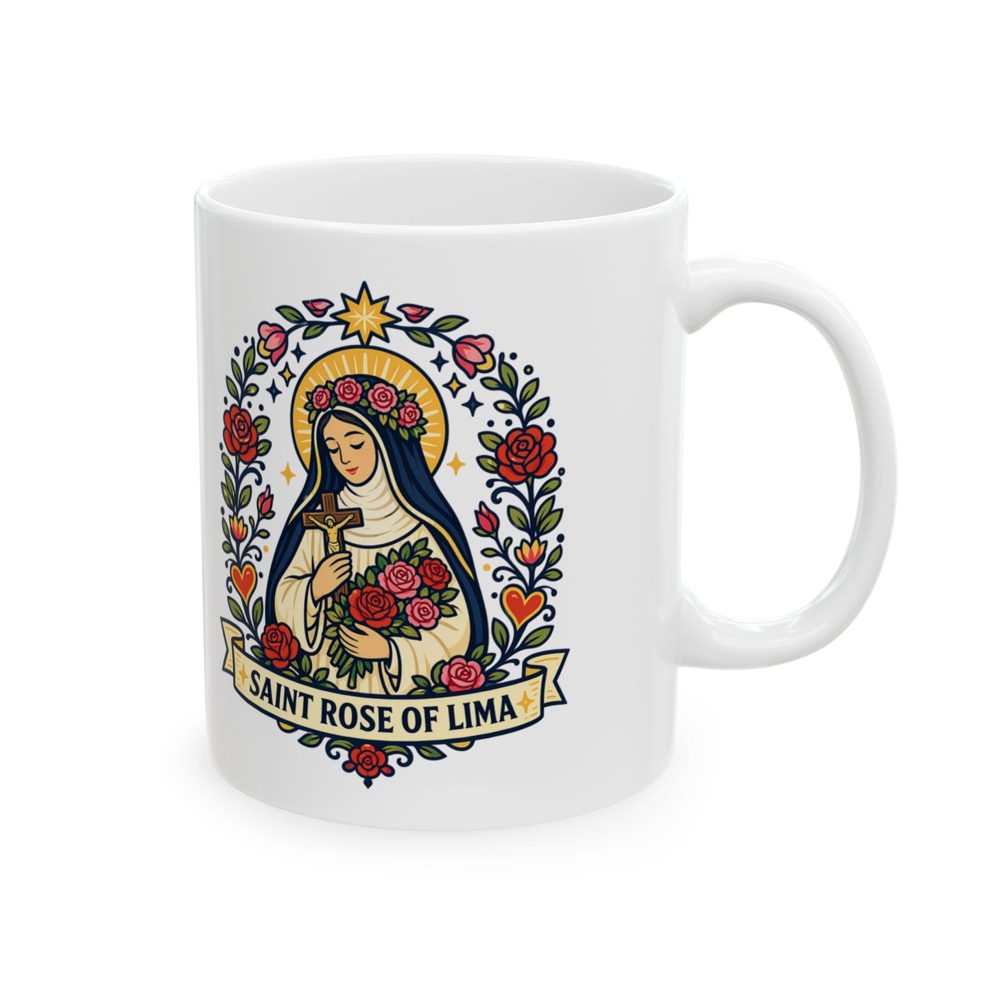 Saint Rose of Lima Ceramic Mug — Patron of the Americas