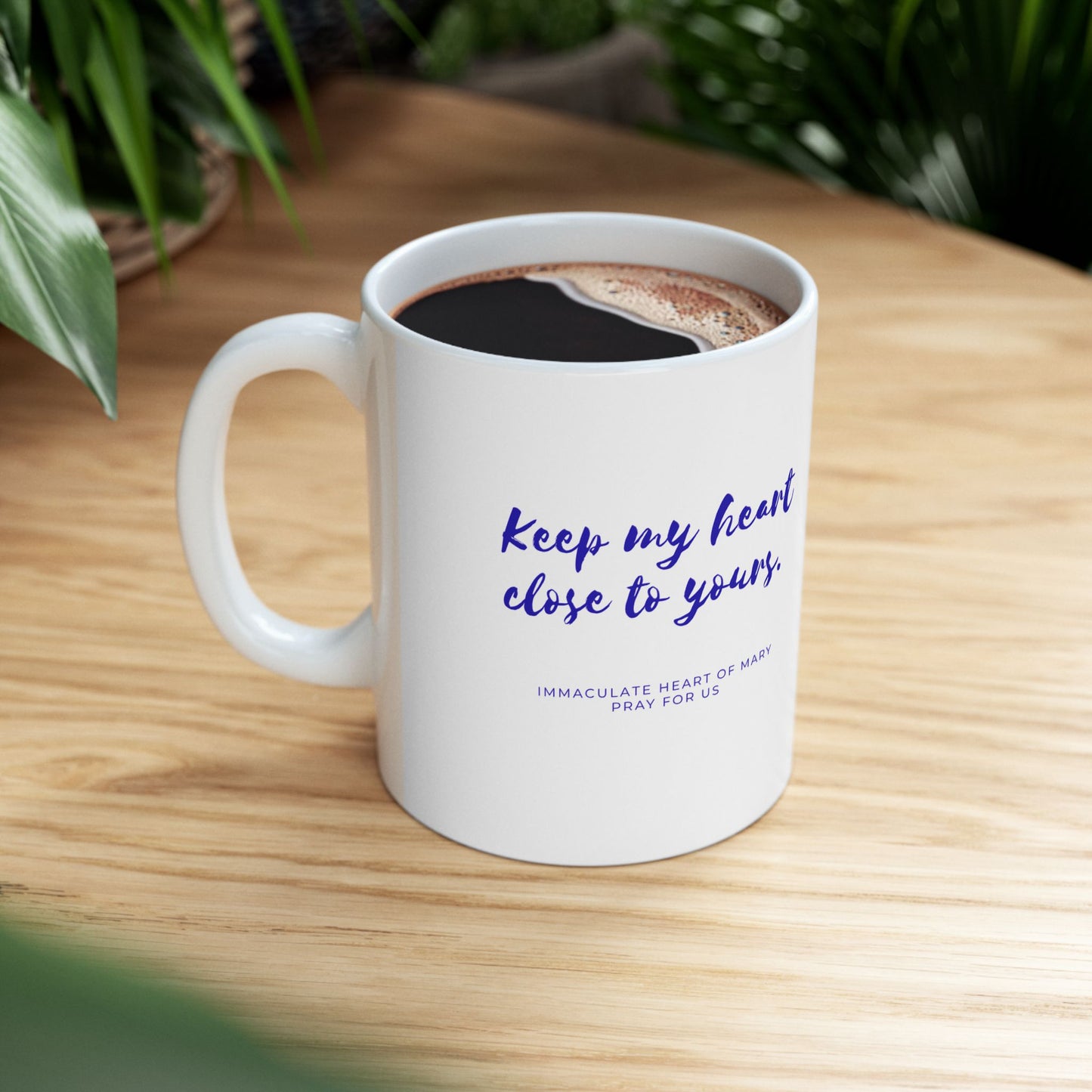 Immaculate Heart of Mary Ceramic Mug — Catholic Coffee Cup