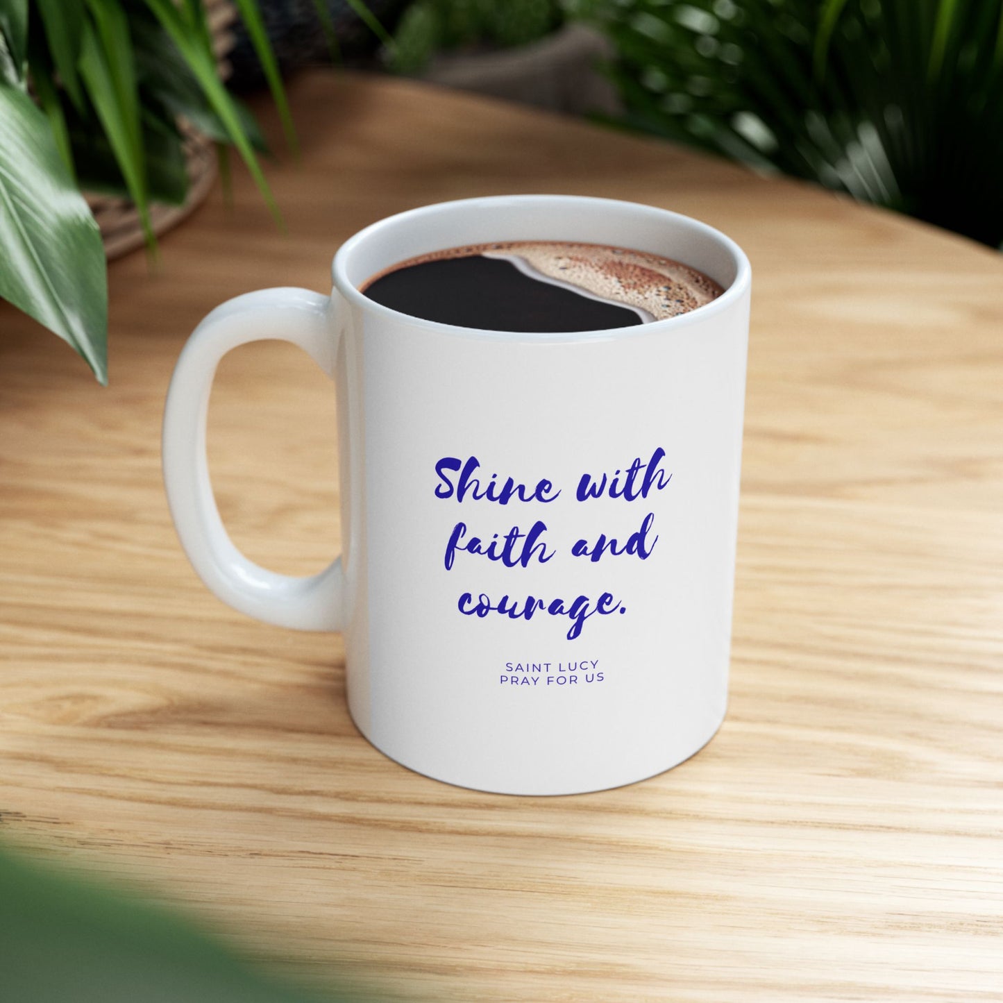 Saint Lucy Ceramic Mug — Patron of the Blind & Light-Bearers