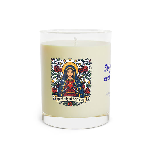 Our Lady of Sorrows Prayer Candle — Catholic Folk Art Scented Soy Candle