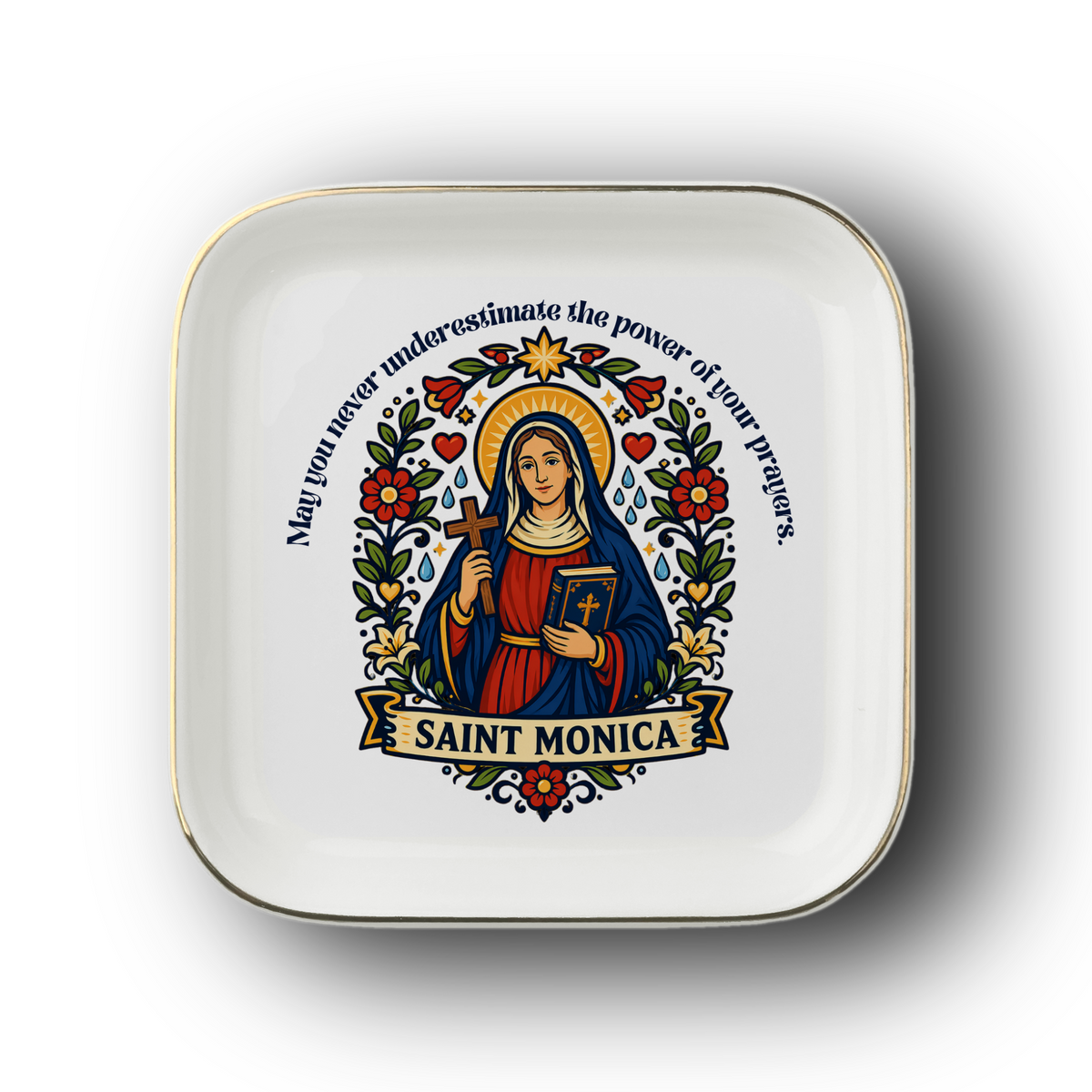 Saint Monica Catholic Jewelry Dish | Inspirational Gift Trinket Dish