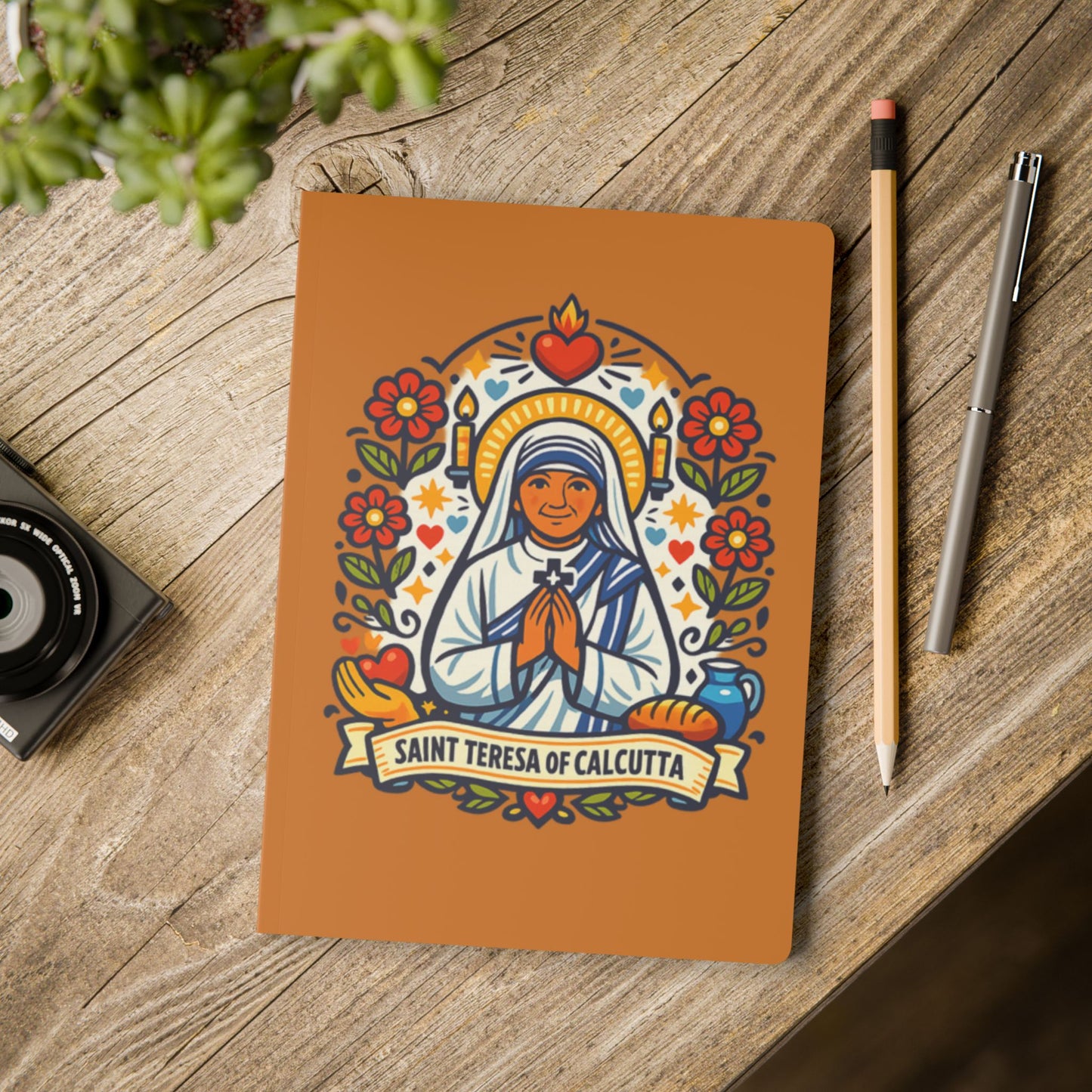 Saint Teresa of Calcutta Softcover Journal — Catholic Folk Art Prayer Notebook