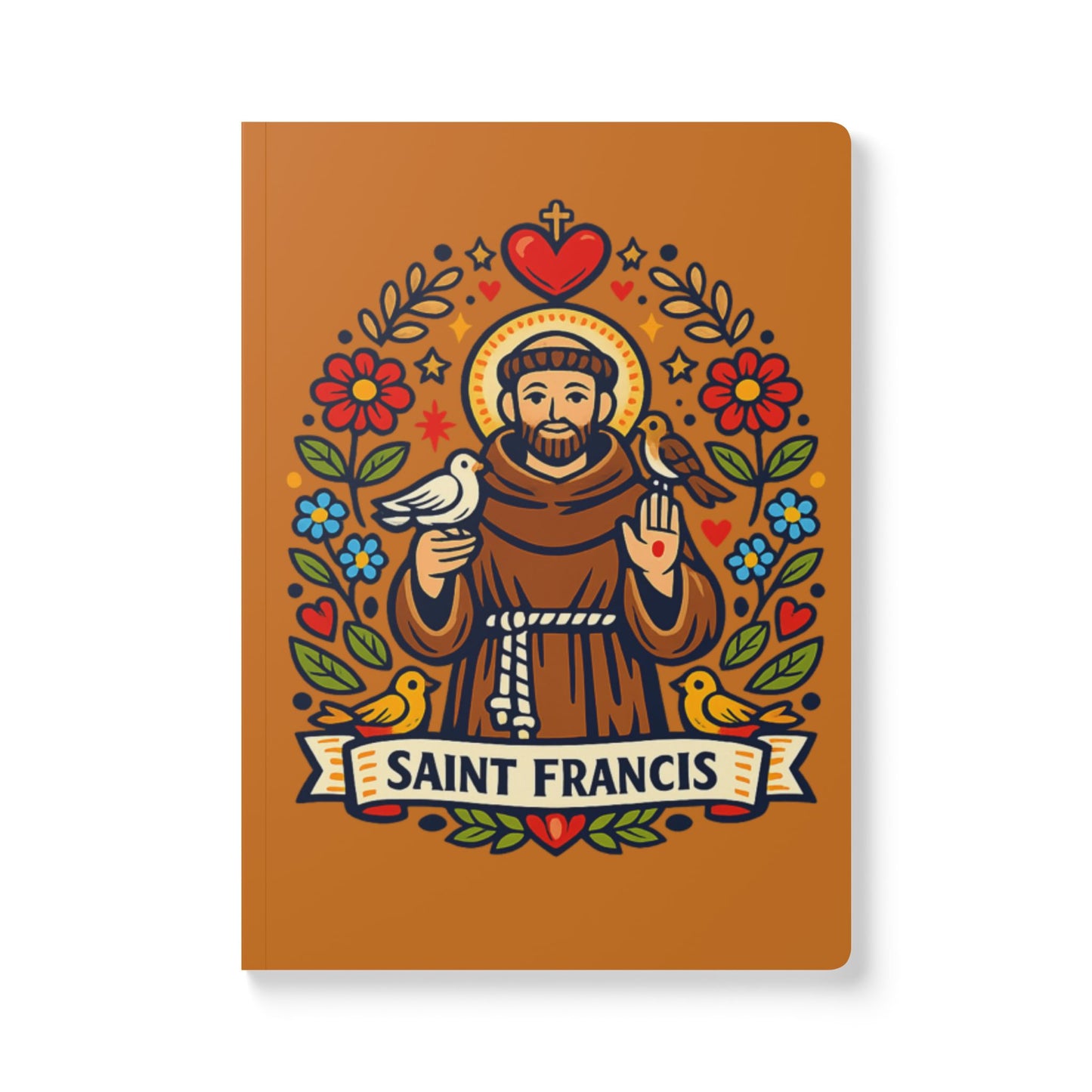 Saint Francis of Assisi Softcover Journal — Catholic Folk Art Prayer Notebook