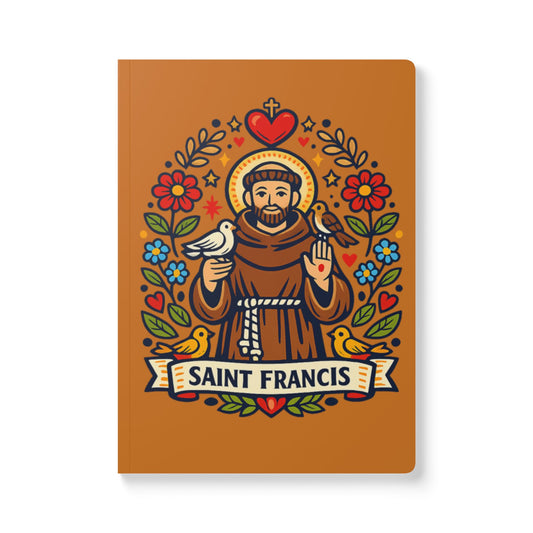 Saint Francis of Assisi Softcover Journal — Catholic Folk Art Prayer Notebook