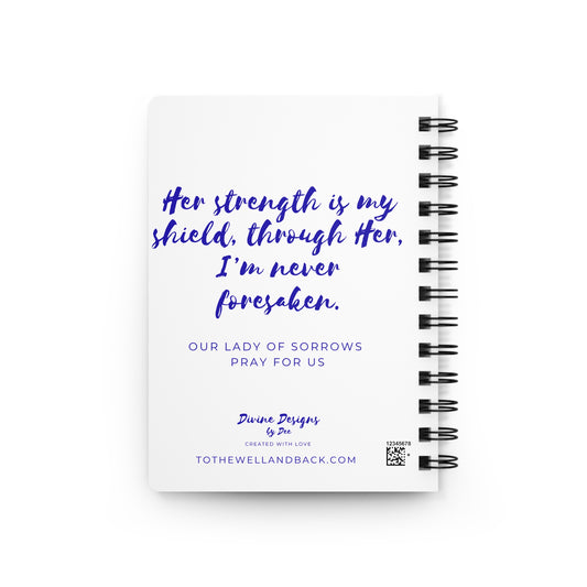 Our Lady of Sorrows Spiral Journal — Catholic Folk Art Prayer Notebook