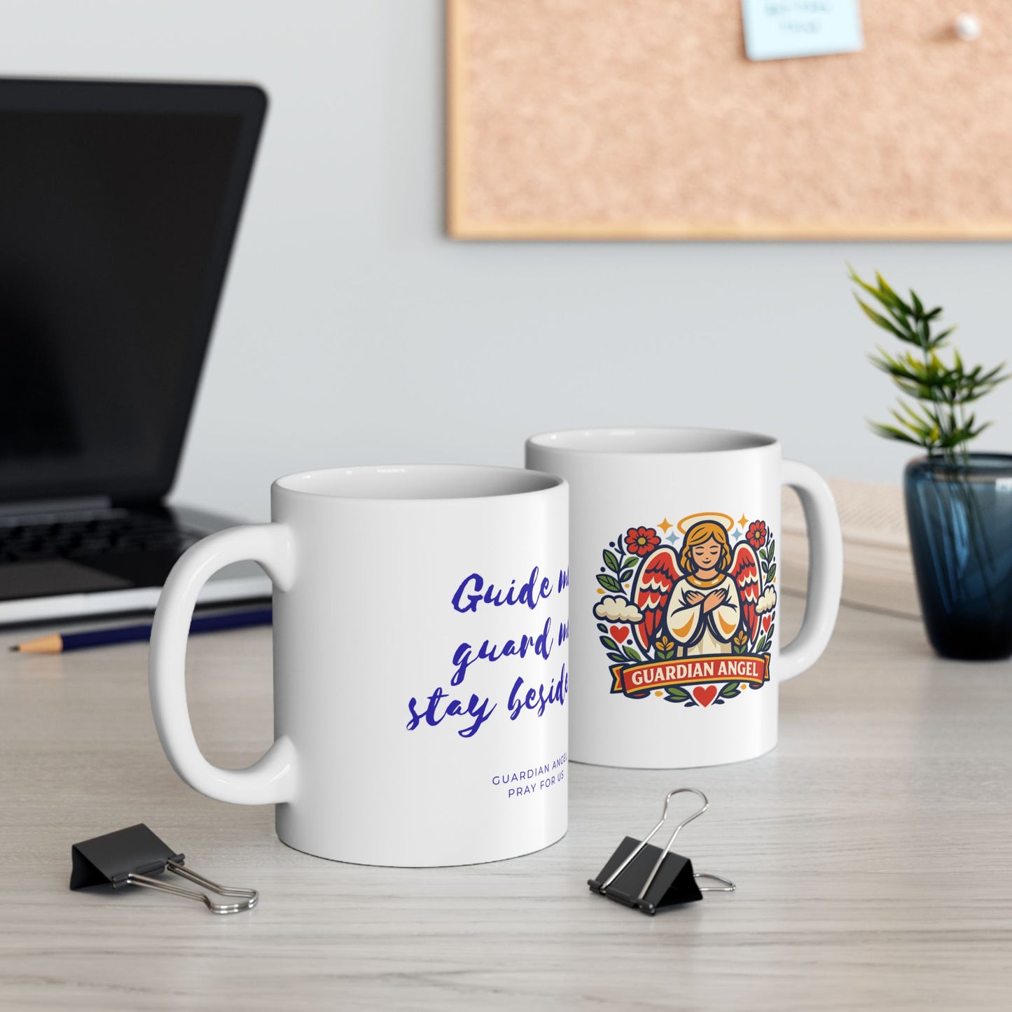 Guardian Angel Prayer Mug — "Guide Me, Guard Me, Stay Beside Me"