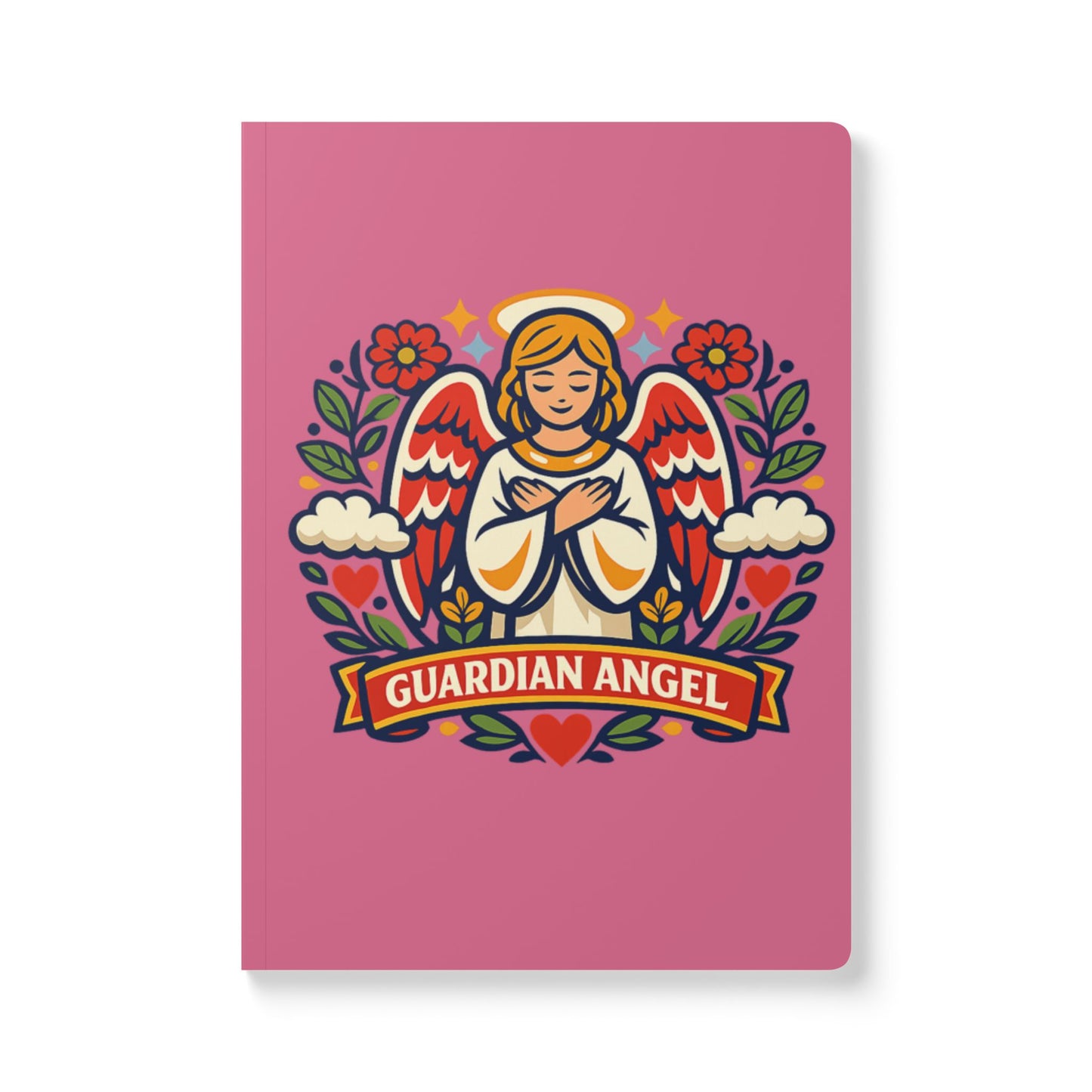 Guardian Angel Softcover Journal — Catholic Folk Art Prayer Notebook