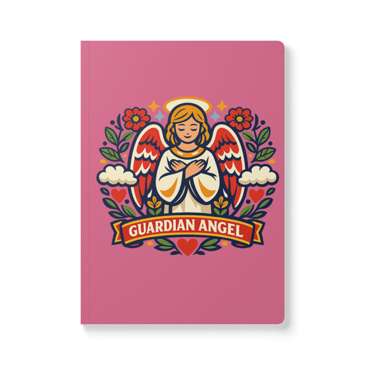 Guardian Angel Softcover Journal — Catholic Folk Art Prayer Notebook