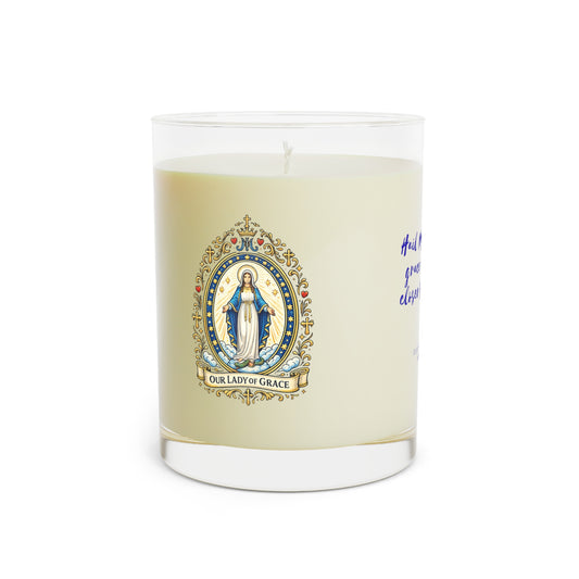 Our Lady of Grace Prayer Candle — Catholic Folk Art Scented Soy Candle