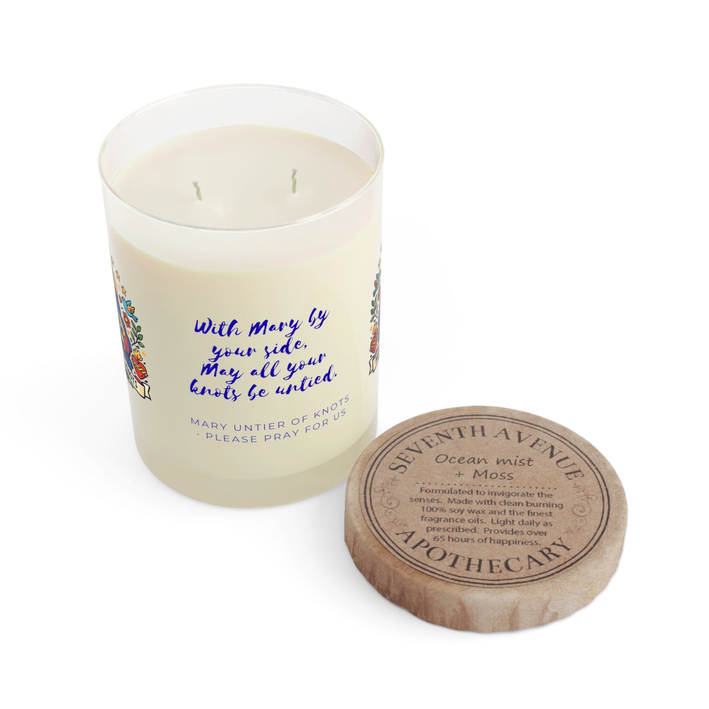 Mary Untier of Knots Prayer Candle — Catholic Folk Art Scented Soy Candle