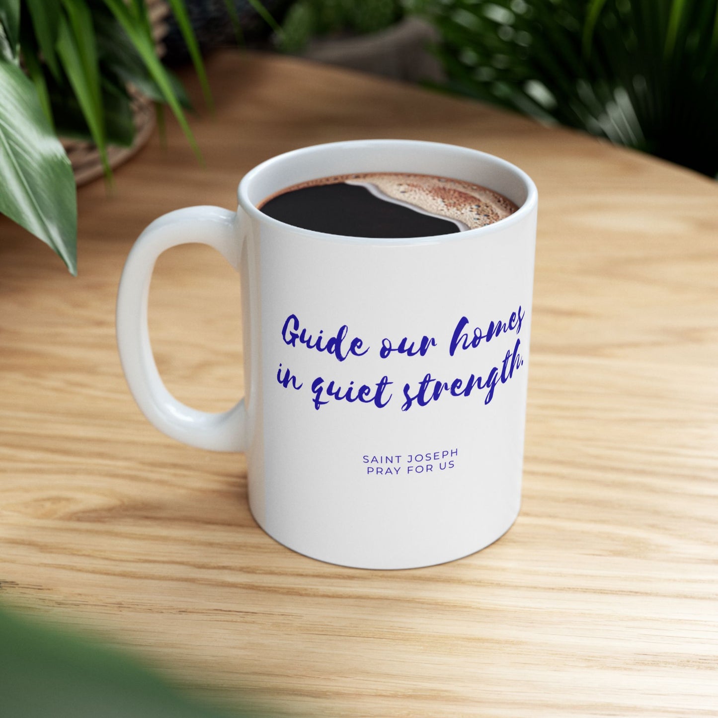 Saint Joseph Mug — "Guide Our Homes in Quiet Strength"
