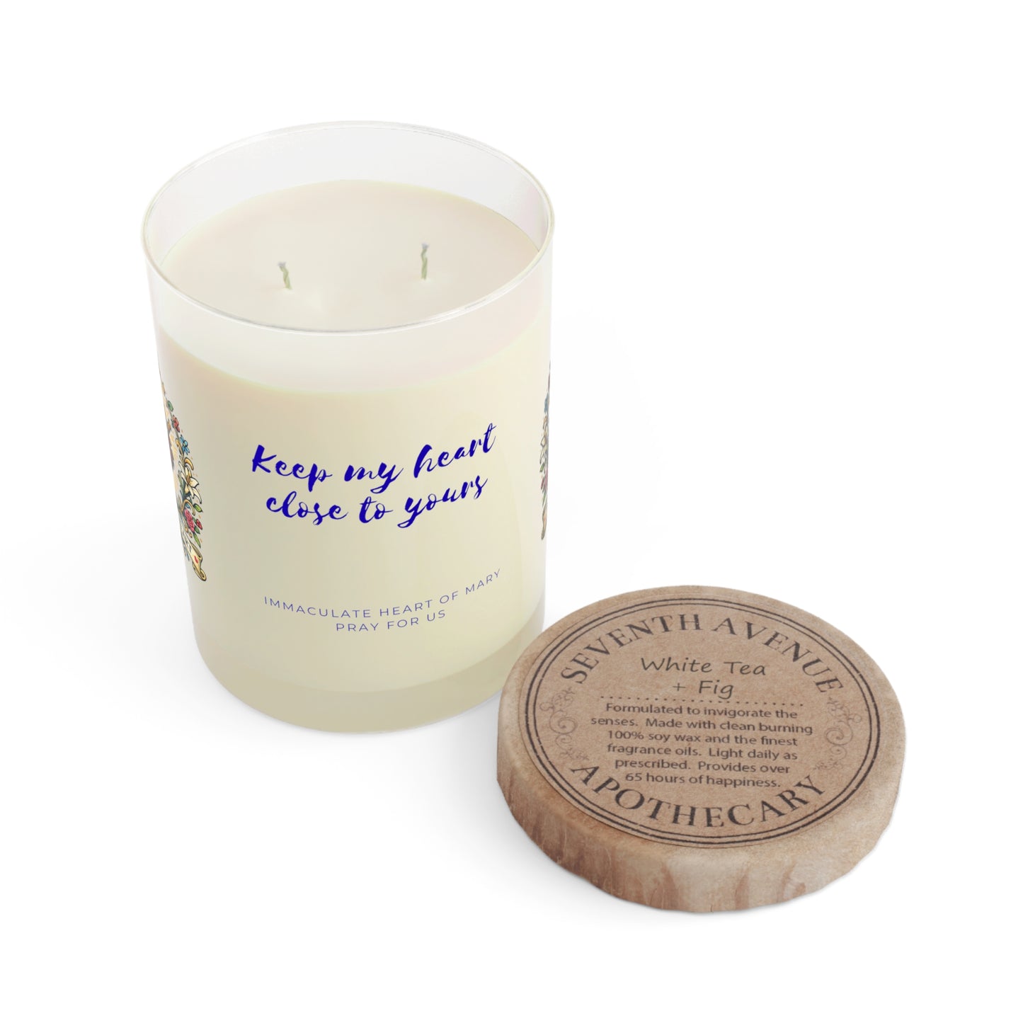 Immaculate Heart of Mary Prayer Candle — Catholic Folk Art Scented Soy Candle