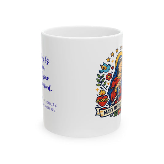 Mary, Untier of Knots Prayer Mug — Catholic Marian Devotion
