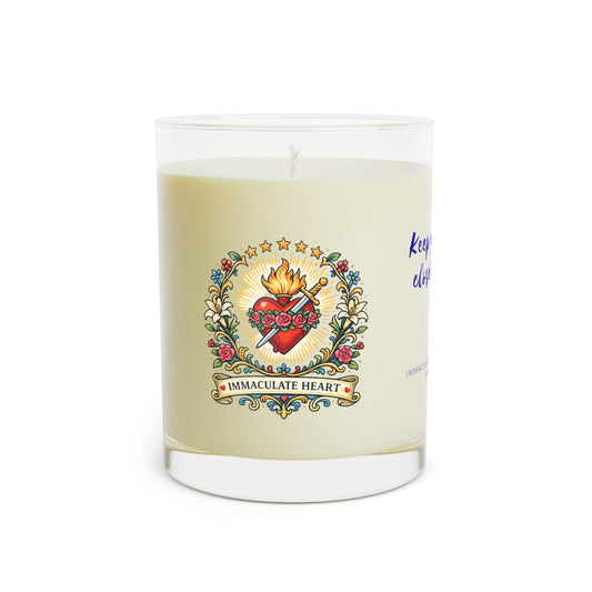 Immaculate Heart of Mary Prayer Candle — Catholic Folk Art Scented Soy Candle