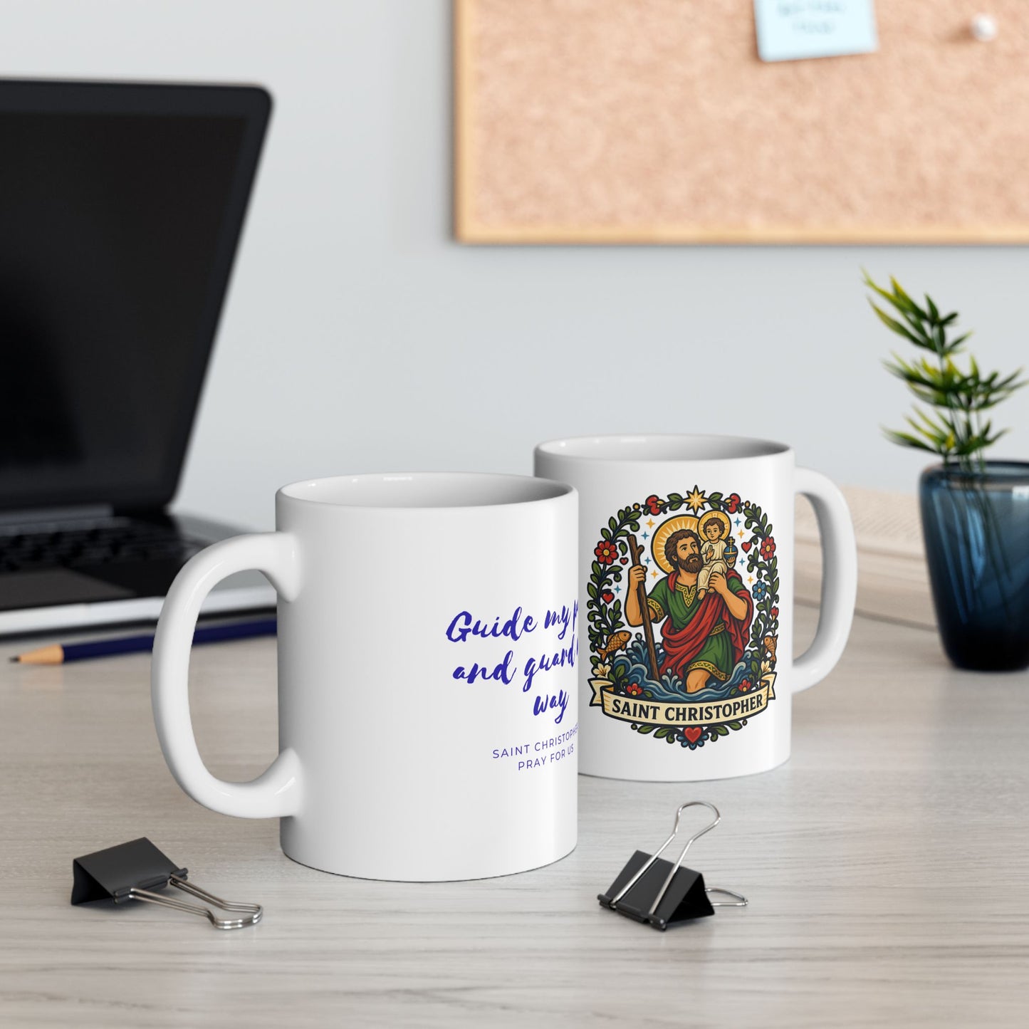 Saint Christopher Ceramic Mug — Patron of Travelers