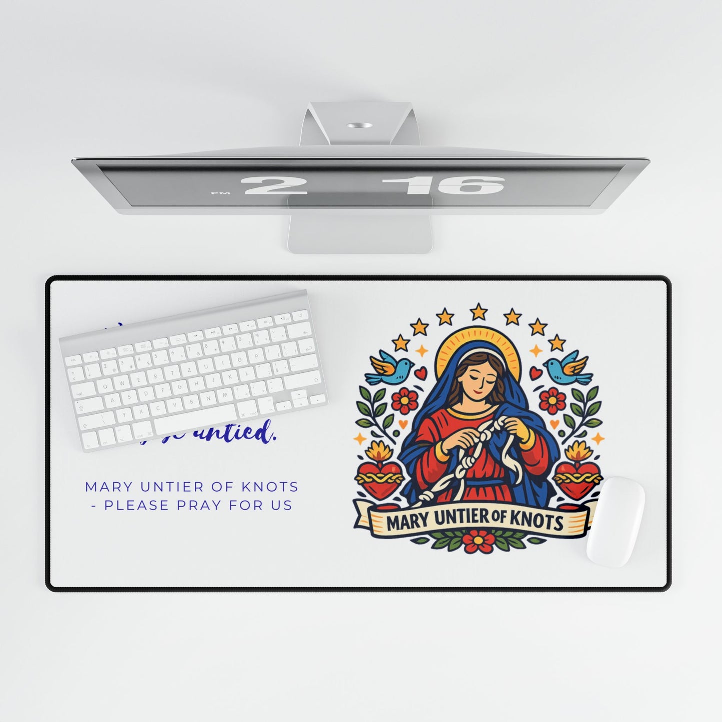 Mary Untier of Knots Desk Mat — Catholic Inspirational Desk Pad