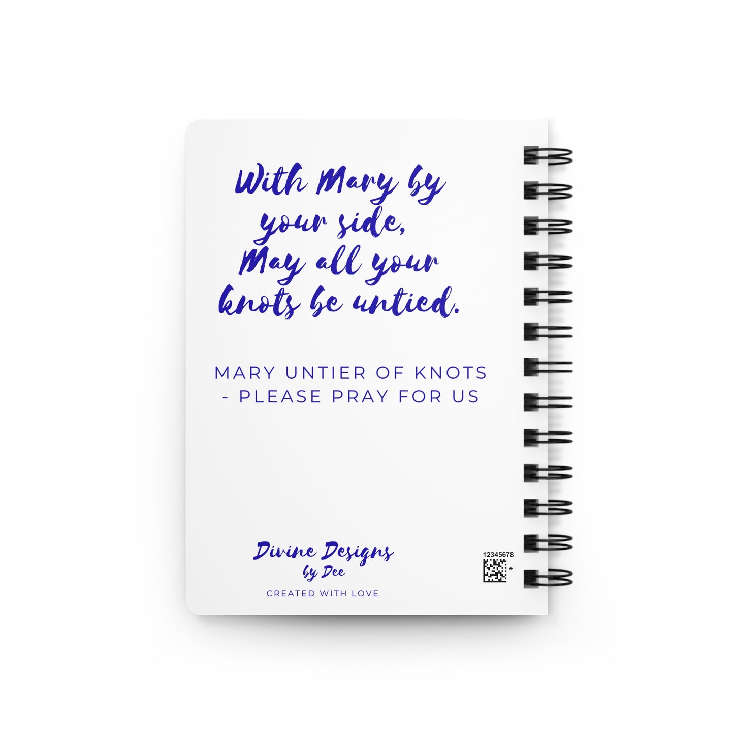 Mary Untier of Knots Spiral Journal — Catholic Folk Art Prayer Notebook