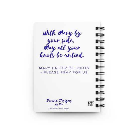 Mary Untier of Knots Spiral Journal — Catholic Folk Art Prayer Notebook