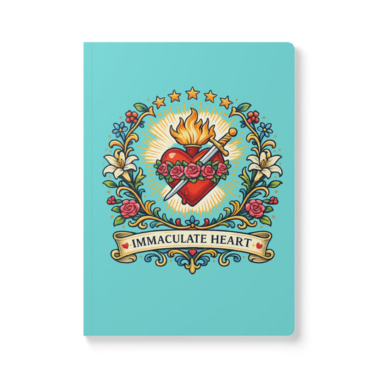 Immaculate Heart of Mary Softcover Journal — Catholic Folk Art Prayer Notebook