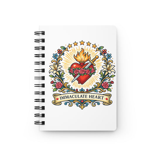 Immaculate Heart of Mary Spiral Journal — Catholic Folk Art Prayer Notebook