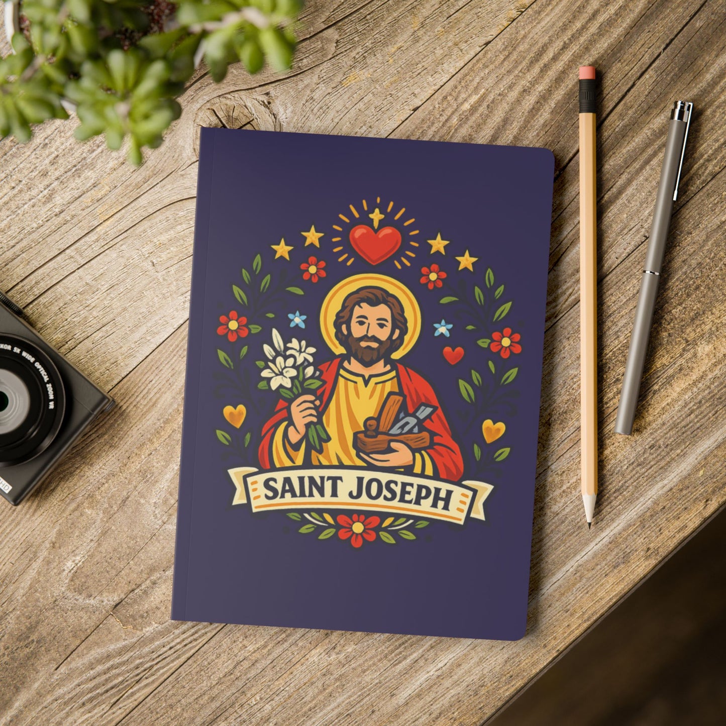 Saint Joseph Softcover Journal — Catholic Folk Art Prayer Notebook