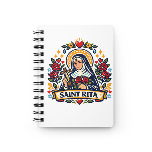 Saint Rita of Cascia Spiral Journal — Catholic Folk Art Prayer Notebook