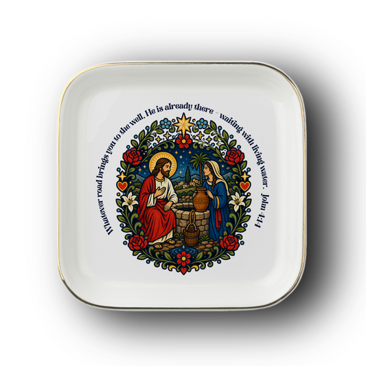 Jesus and the Samaritan Woman at the Well Catholic Jewelry Dish | Inspirational