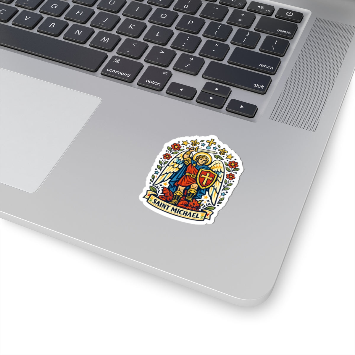 Saint Michael the Archangel Kiss-Cut Sticker — Catholic Folk Art Decal
