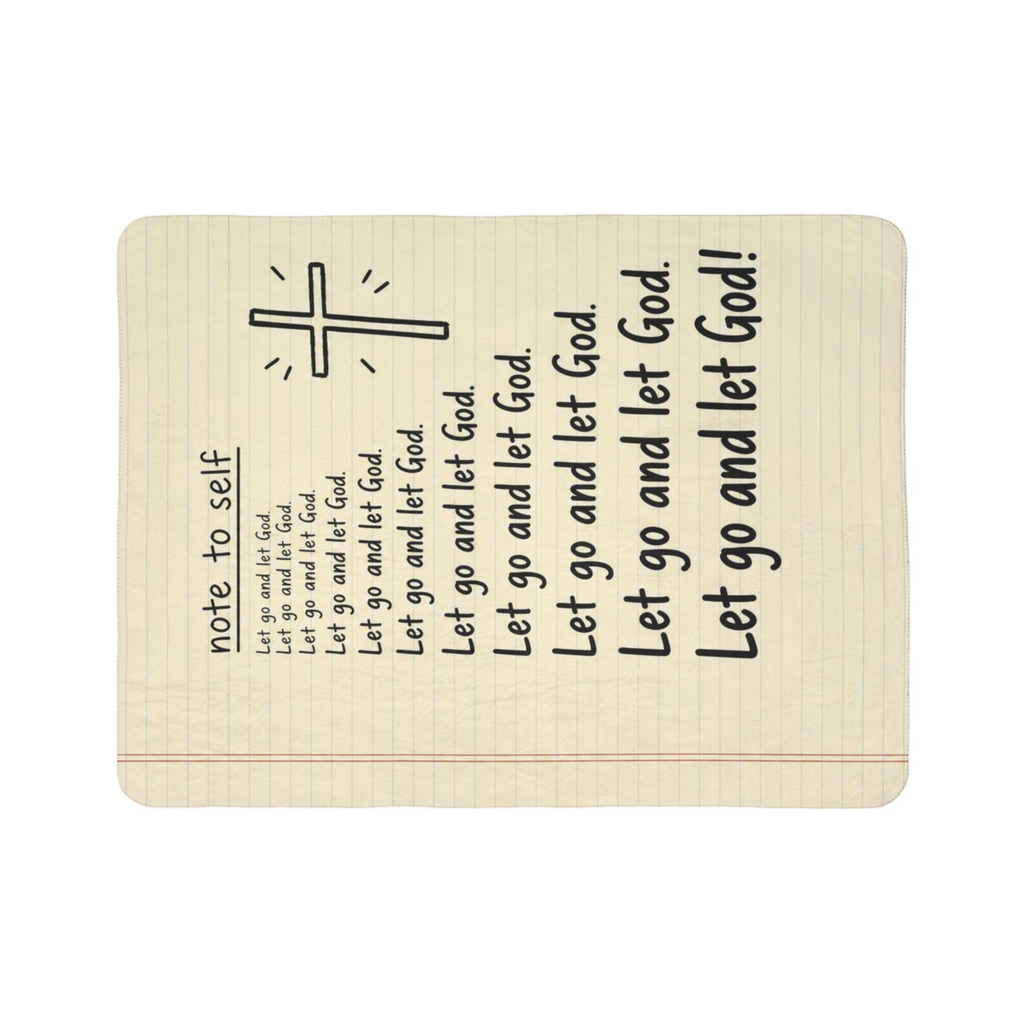 Fleece Sherpa Blanket — "Note to Self: Let Go and Let God" Inspirational Throw