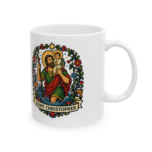 Saint Christopher Ceramic Mug — Patron of Travelers