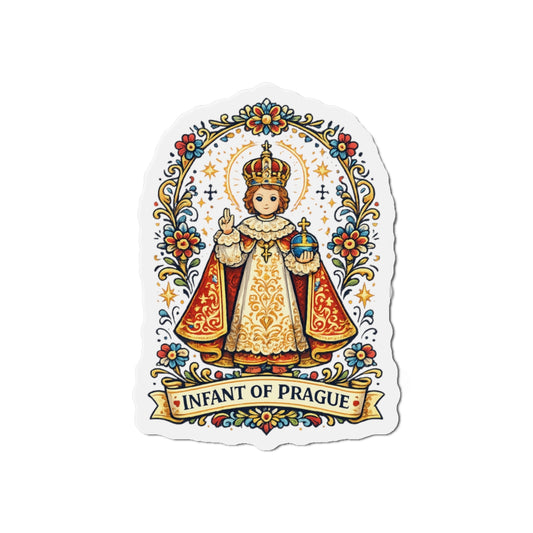 Infant of Prague Die-Cut Magnet — Catholic Folk Art Fridge Magnet