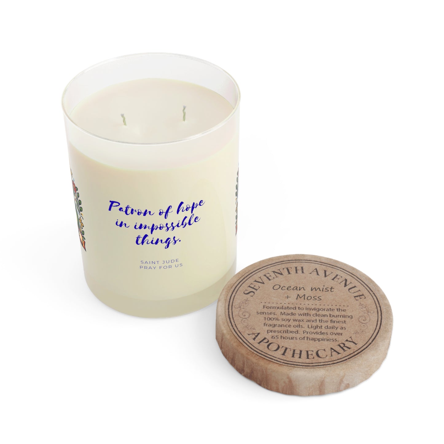 Saint Jude Prayer Candle — Catholic Folk Art Scented Soy Candle