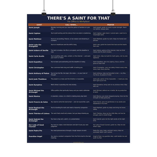 There's a Saint for That — For Office & Workplace Catholic Poster