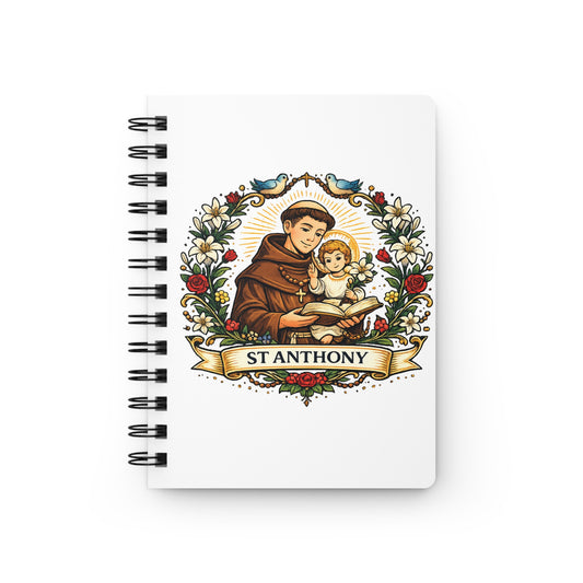 Saint Anthony Spiral Journal — Catholic Folk Art Prayer Notebook