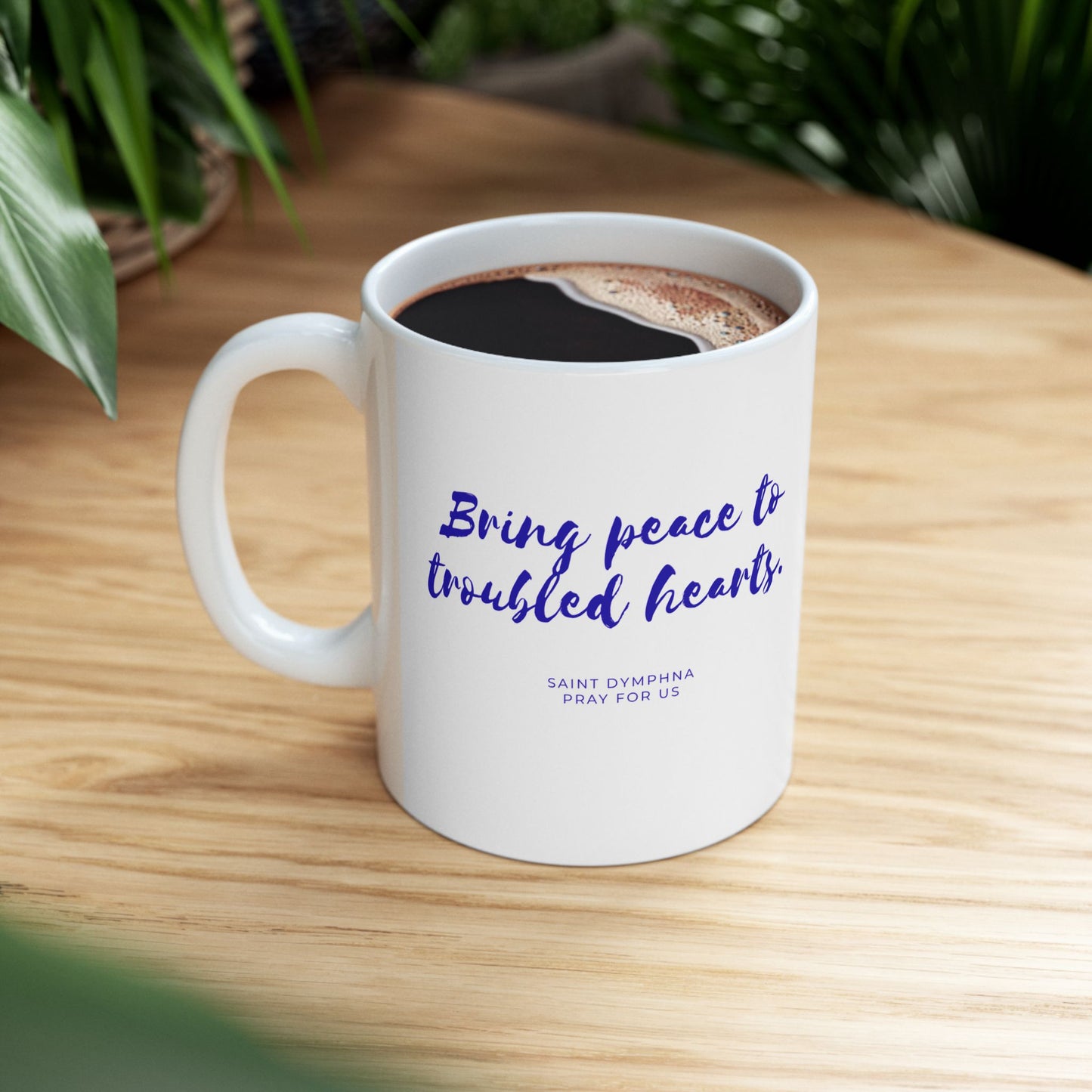Saint Dymphna Ceramic Mug — Patron of Mental Health