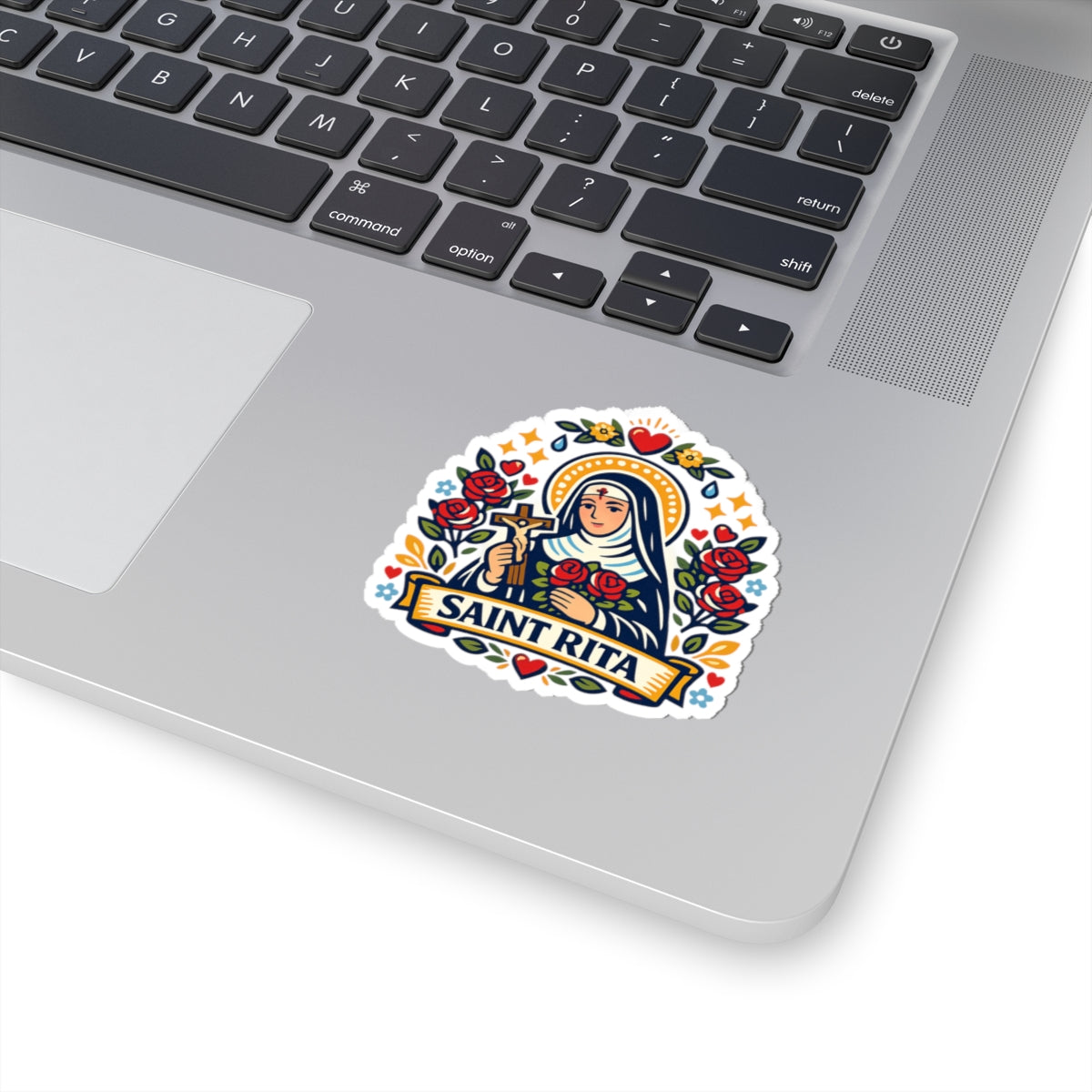 Saint Rita of Cascia Kiss-Cut Sticker — Catholic Folk Art Decal
