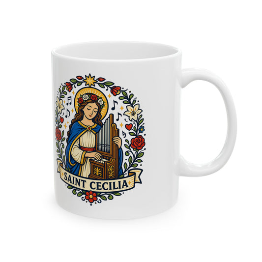 Saint Cecilia Ceramic Mug — Patron of Music & Choirs