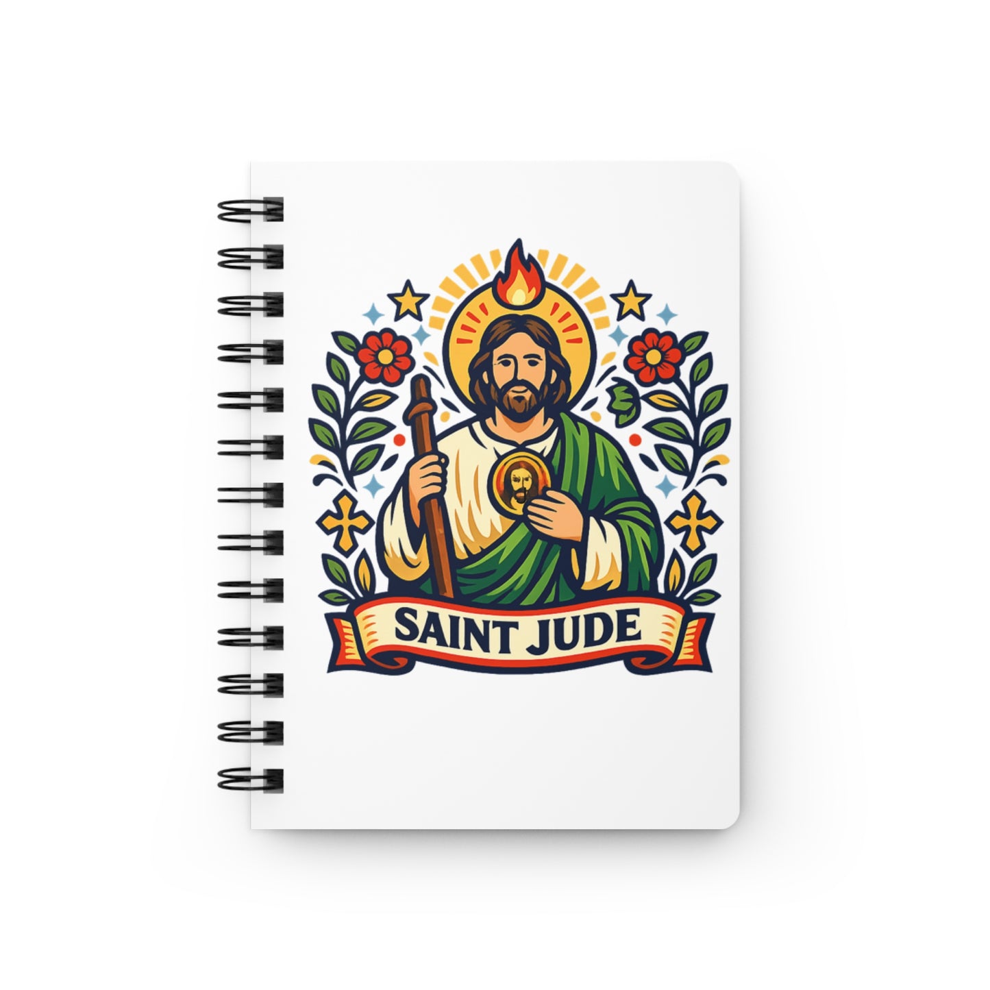 Saint Jude Spiral Journal — Catholic Folk Art Prayer Notebook